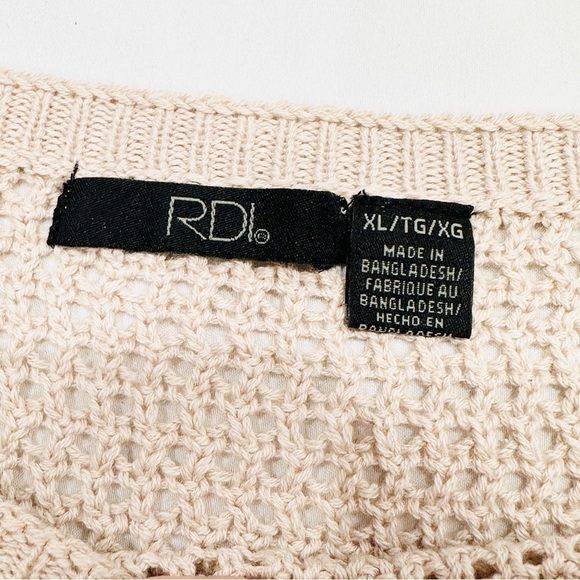 RDI Estillo Light Pink Crochet Boatneck Pullover Sweater - Picture 3 of 5